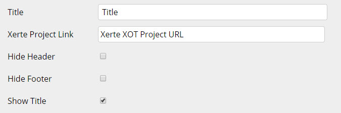 New insert xot project options